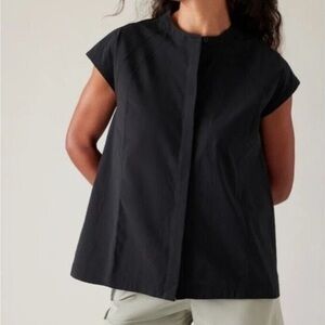 Athleta Performance Poplin Popover Top Size Small